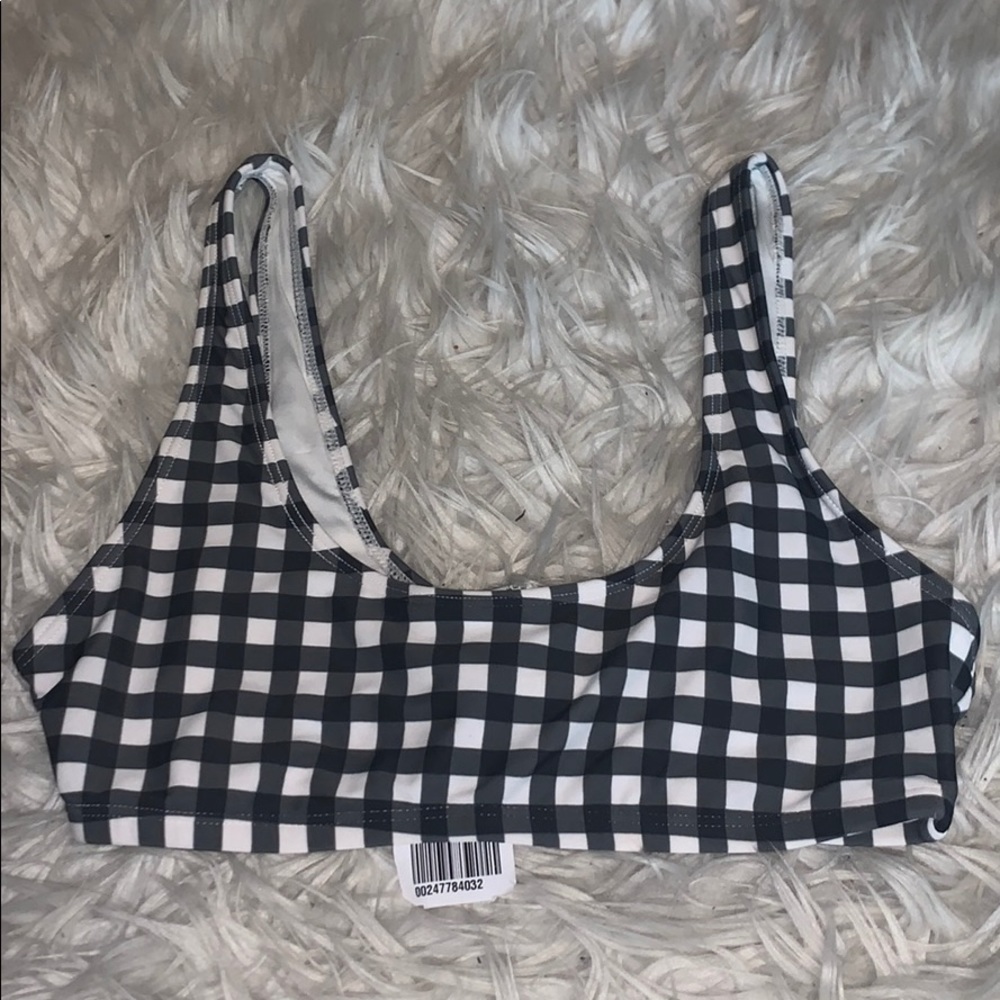 Forever21 black and white gingham bikini top